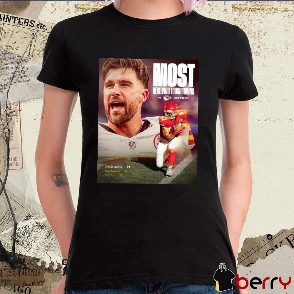 Poster Kansas City Chiefs Win Pittsburgh Steelers Travis Kelce Most Receiving Touchdowns In History t-shirt