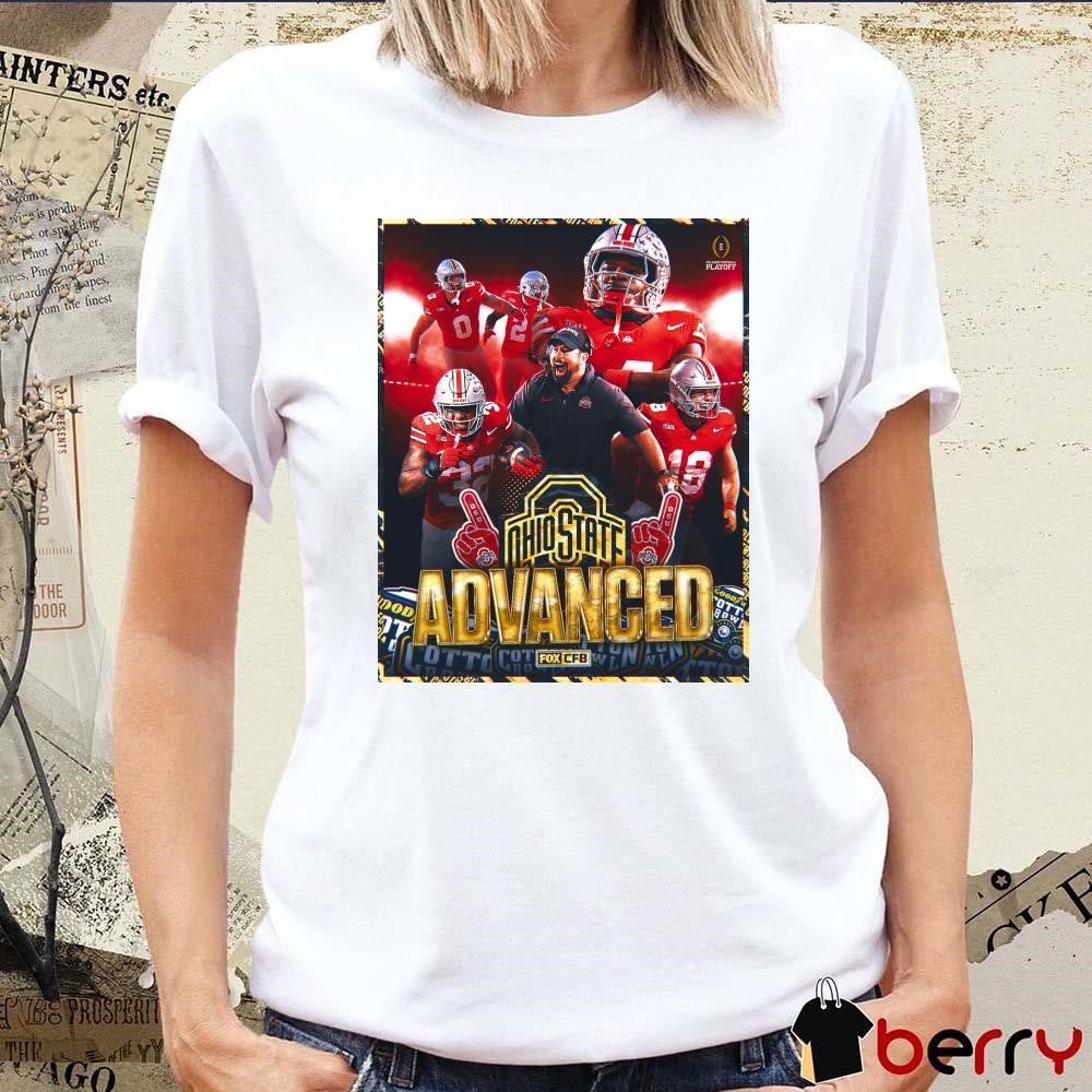 Poster Ohio State Buckeyes win Texas Longhorns 2025 Advanced National Championship FOX CFB t-shirt