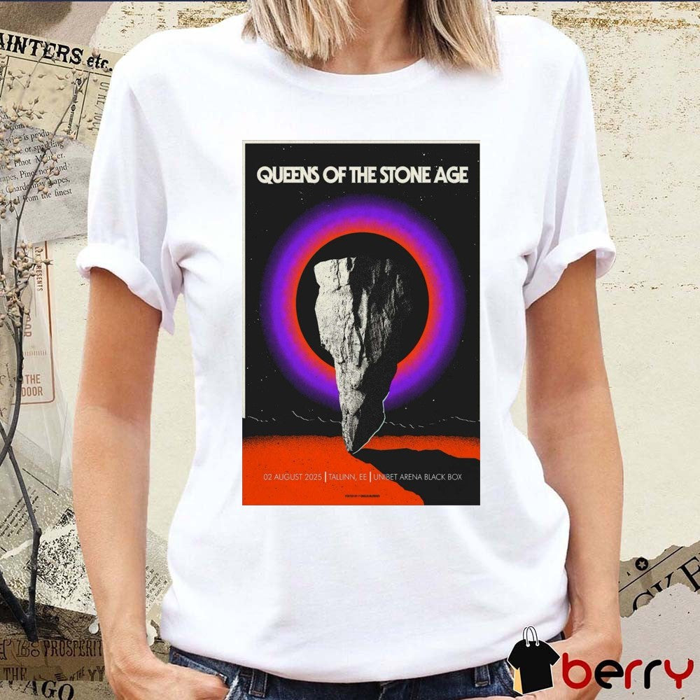 Poster Queens Of The Stone Age 02 August 2025 Tallinn EE Unibet Arena Black Box t-shirt