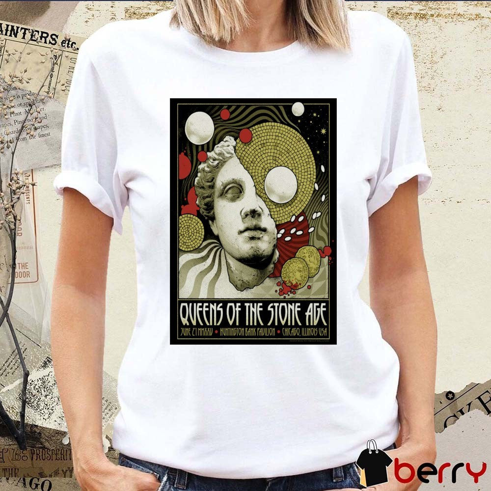 Poster Queens of the Stone Age June 21 2025 Chicago IL Huntington Bank Pavilion t-shirt
