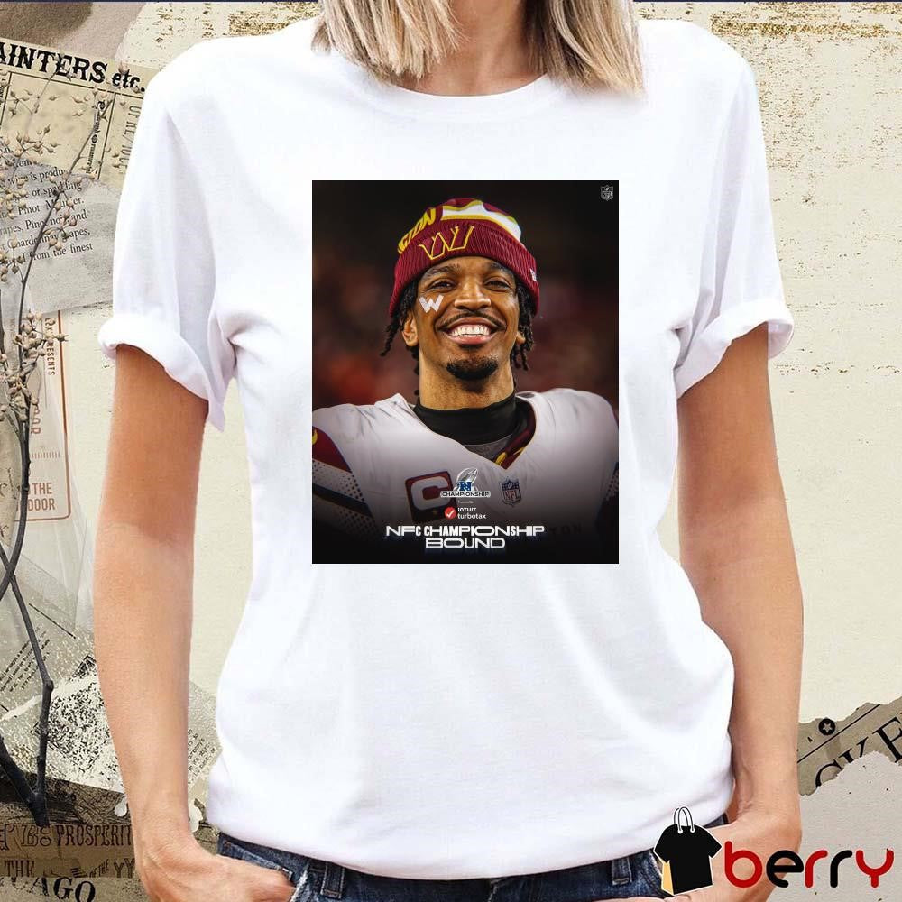 Poster Washington Commanders Jayden Daniels NFL Playoffs NFC Championship Bound t-shirt