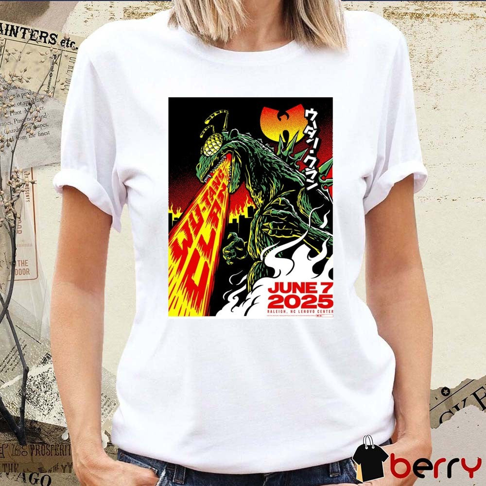Poster Wu Tang Clan June 7 2025 Lenovo Center In Raleigh NC t-shirt