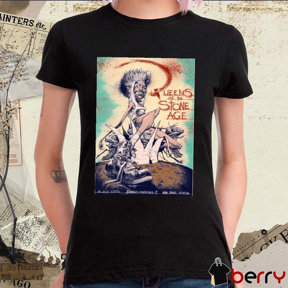 Queens of the Stone Age July 16, 2025 AMA Music Festival in Romano d’Ezzelino, Italy Poster t-shirt