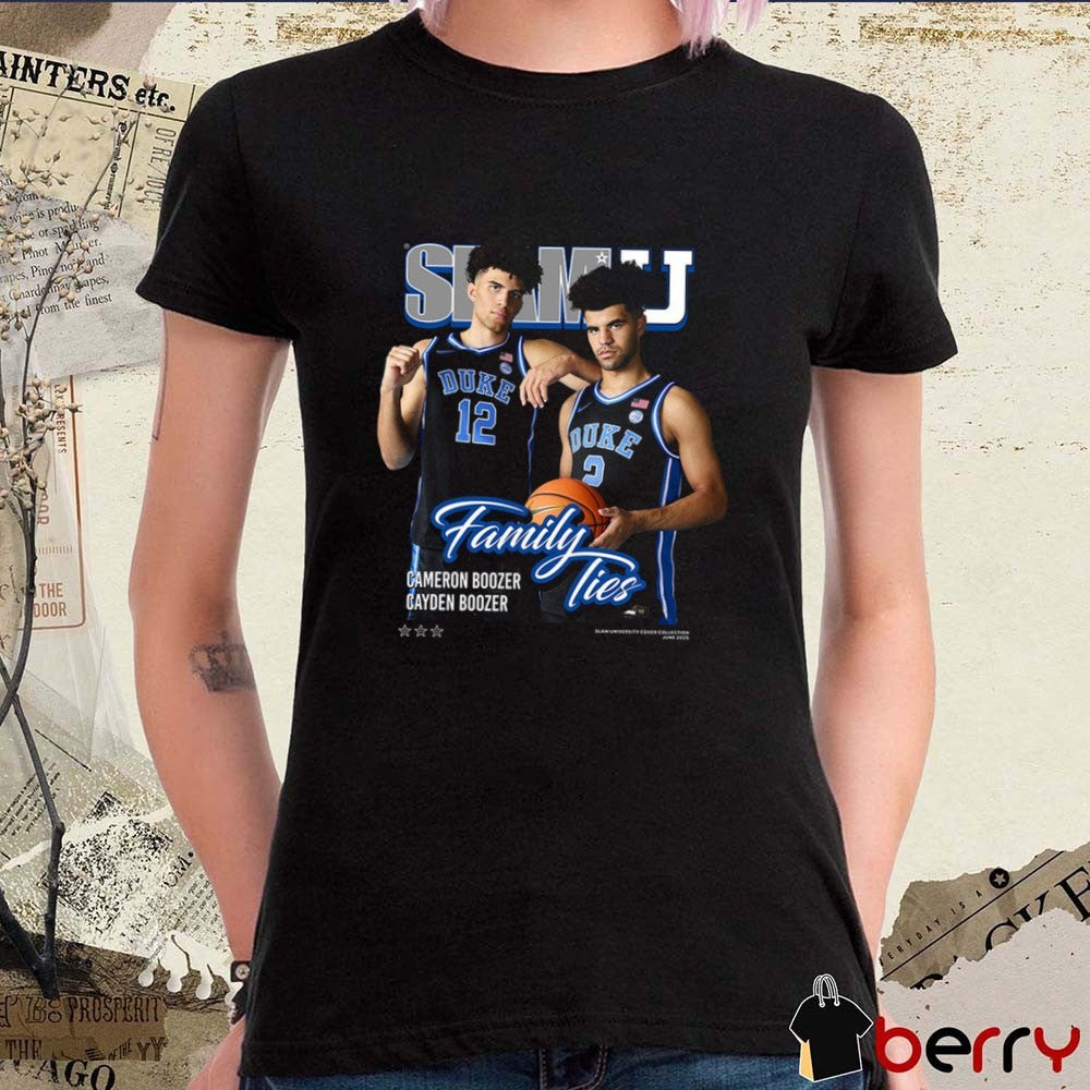 SLAM Cover L S Family Ties Cameron and Cayden Boozer Duke Blue Devils basketball t-shirt