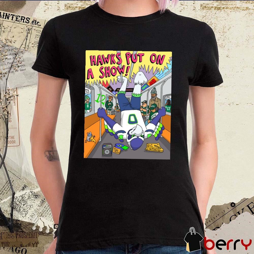 Seattle Seahawks Vs New York Jets Hawks Put On A Show Spill Some Sauce Paint Poster t-shirt