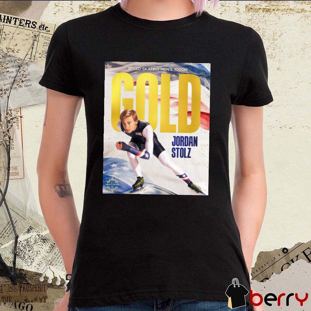 Speed Skating Men’s 1000m Gold Jordan Stolz Milan Cortina 2026 Poster t-shirt