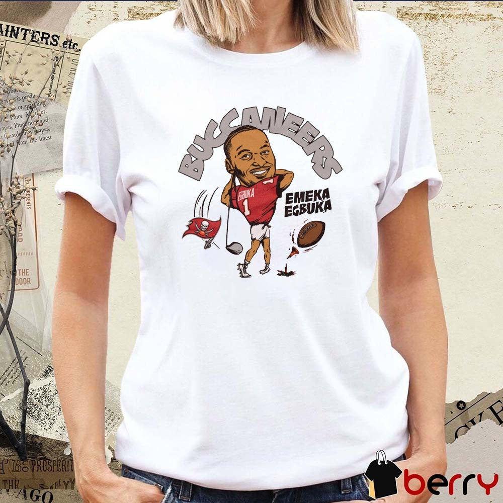 Tampa Bay Buccaneers NFL Football Emeka Egbuka Caricature 2025 t-shirt