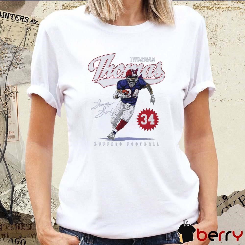 Thurman Thomas #34 Buffalo Football Signature Painting t-shirt