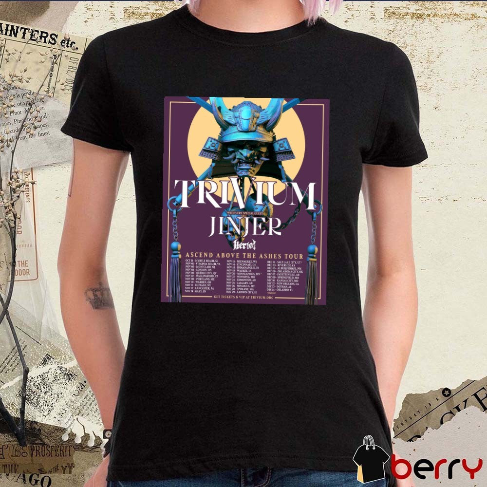 Trivium With Very Special Guest Jinjer Bertol Ascend Above The Ashes Tour 2025 October – December Poster t-shirt