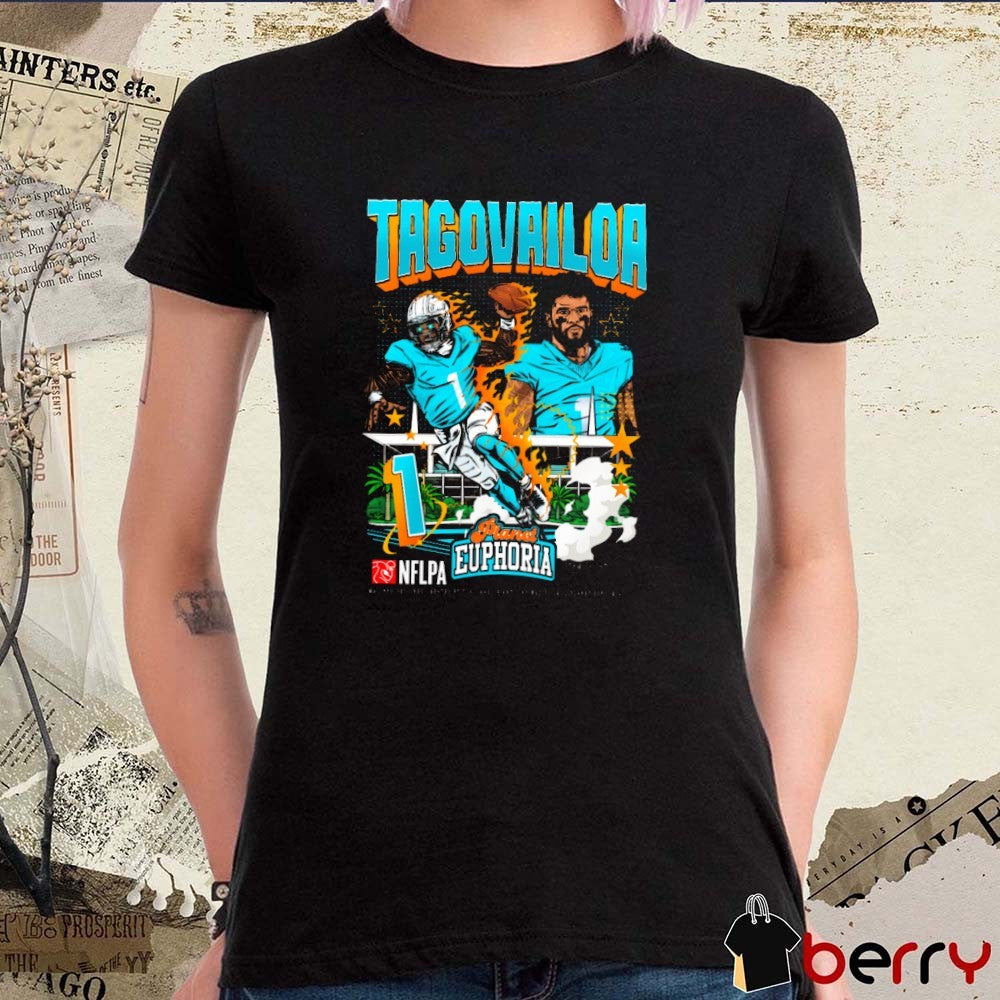Tua Tagovailoa Miami Dolphins NFLPA Football Planet Euphoria Art 2025 t-shirt