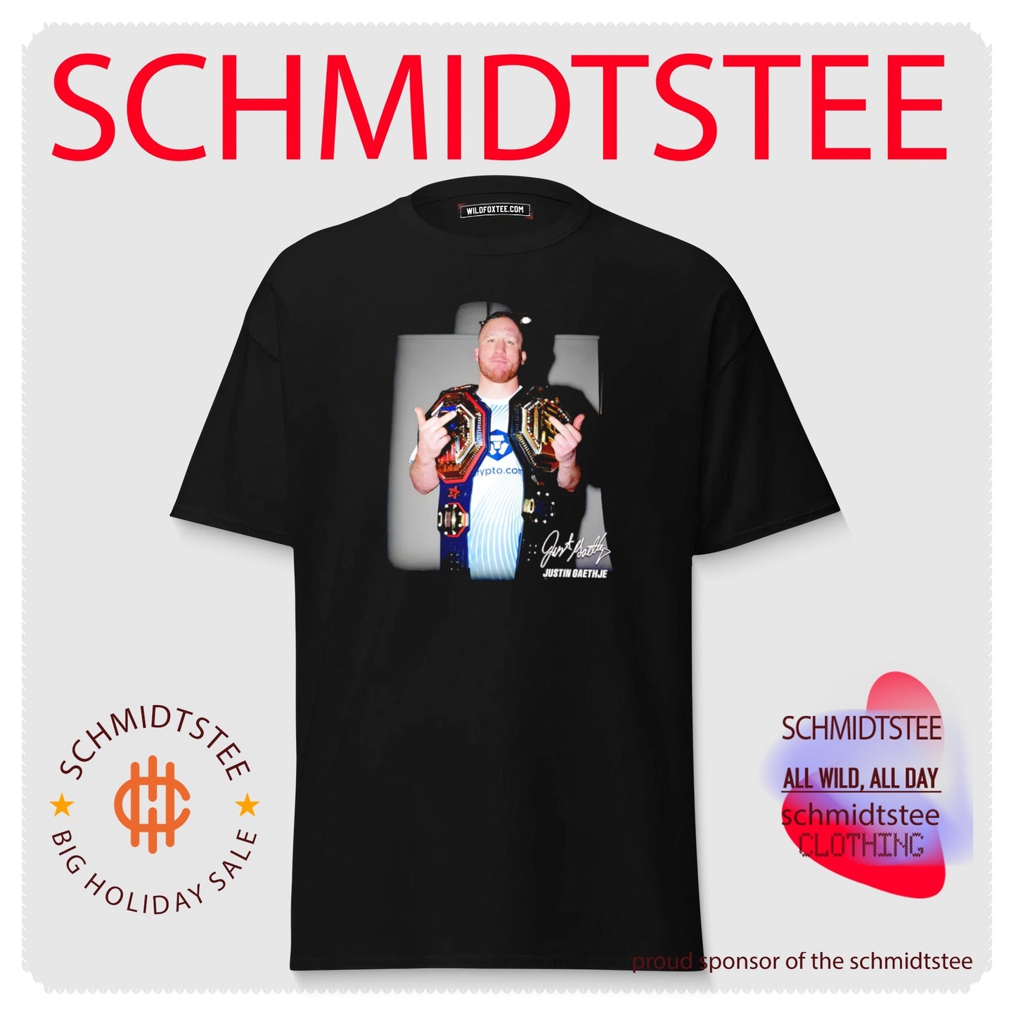 Justin Gaethje UFC champion MMA mixed martial arts shirt