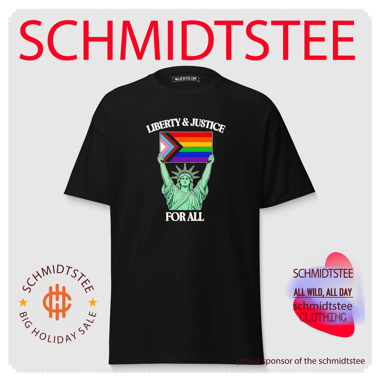 Statue of Liberty holding Progress Pride flag shirt