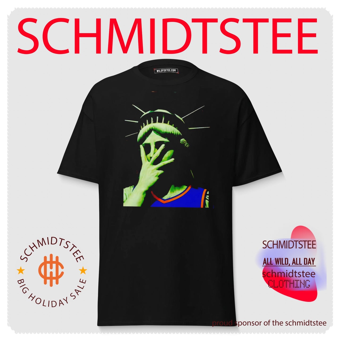 Statue of Liberty wearing New York Knicks jersey doing facepalm shirt