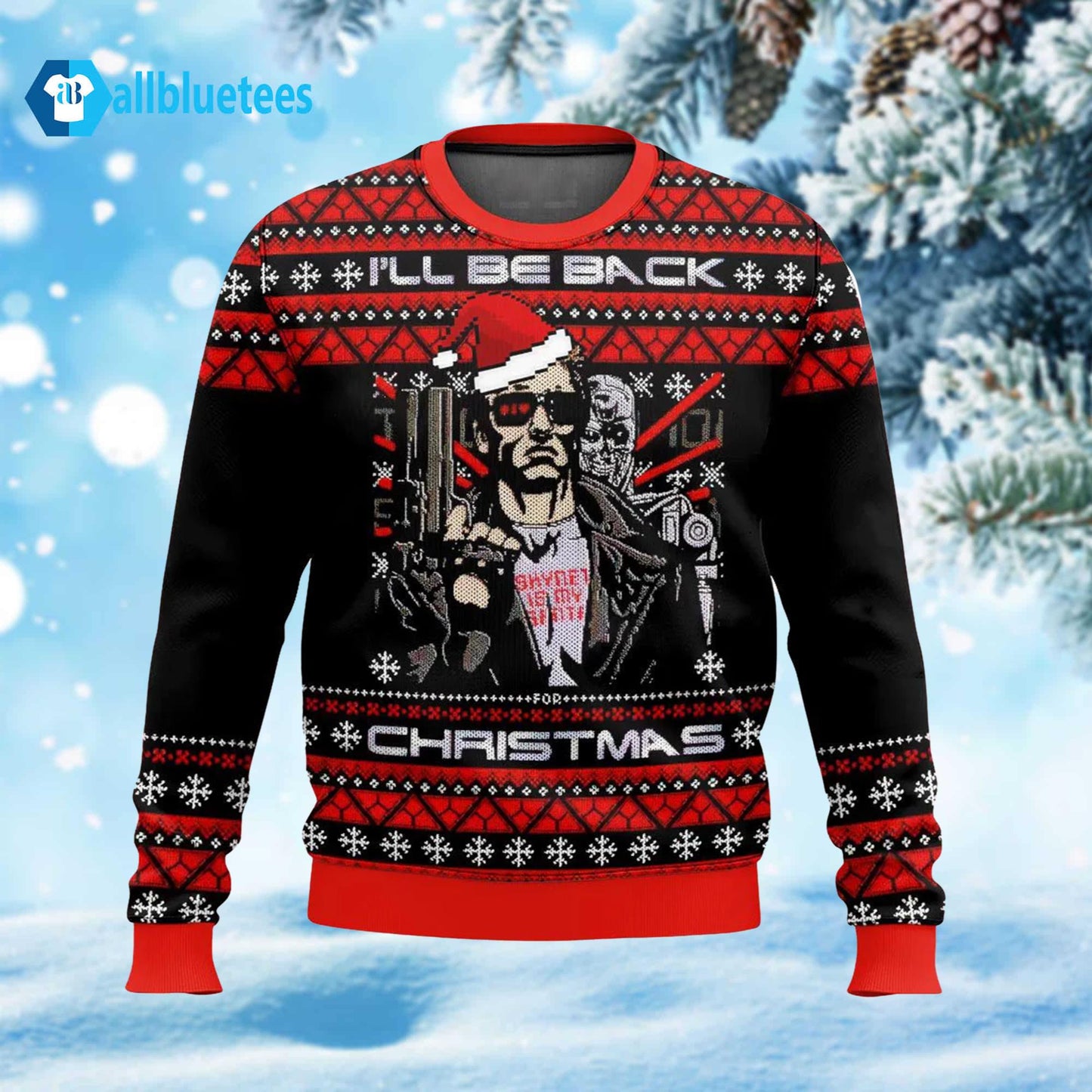 Terminator I’ll Be Back Ugly Christmas Sweater