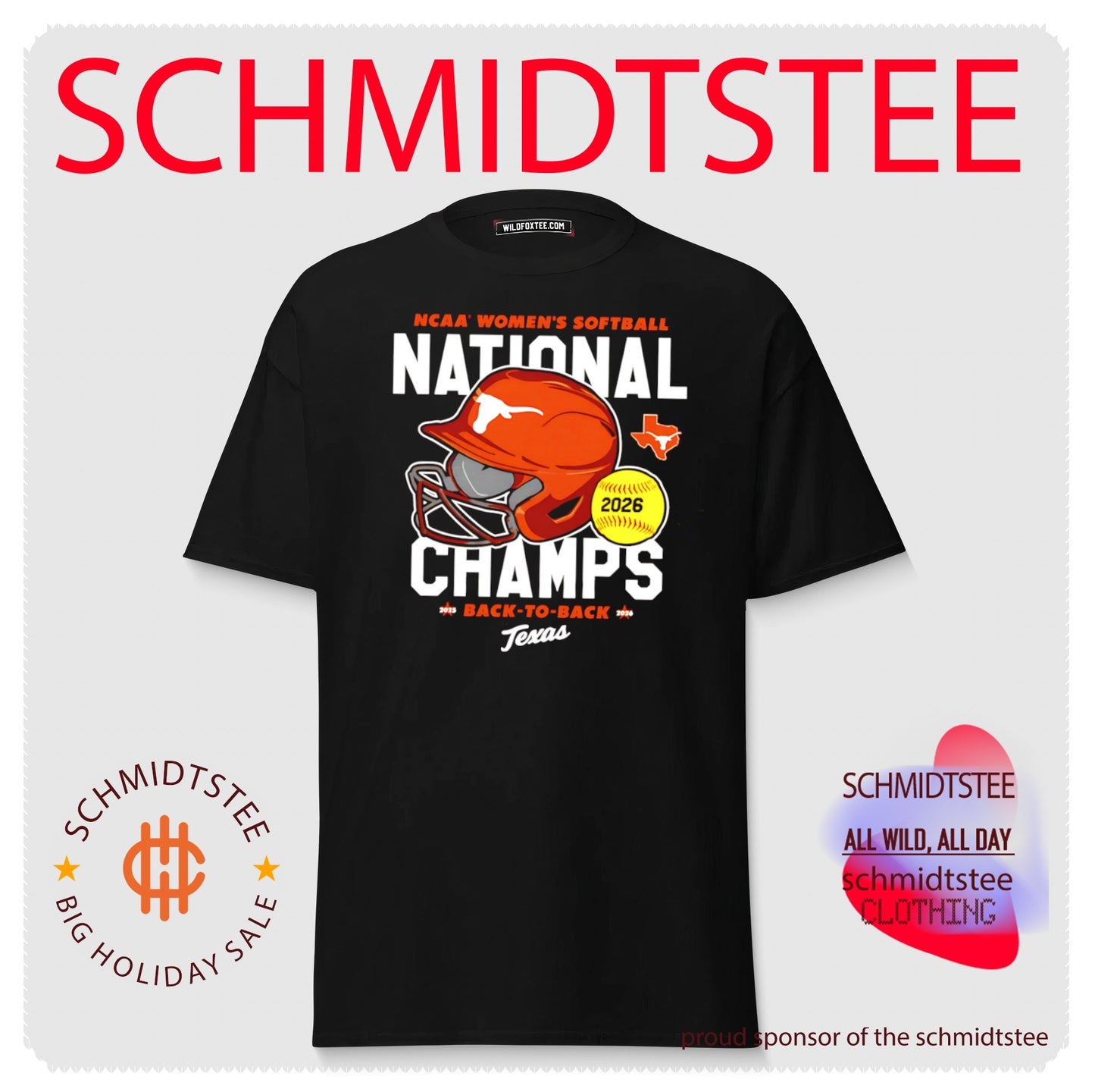 Texas Longhorns 2026 Softball National Champs back to back helmet shirt