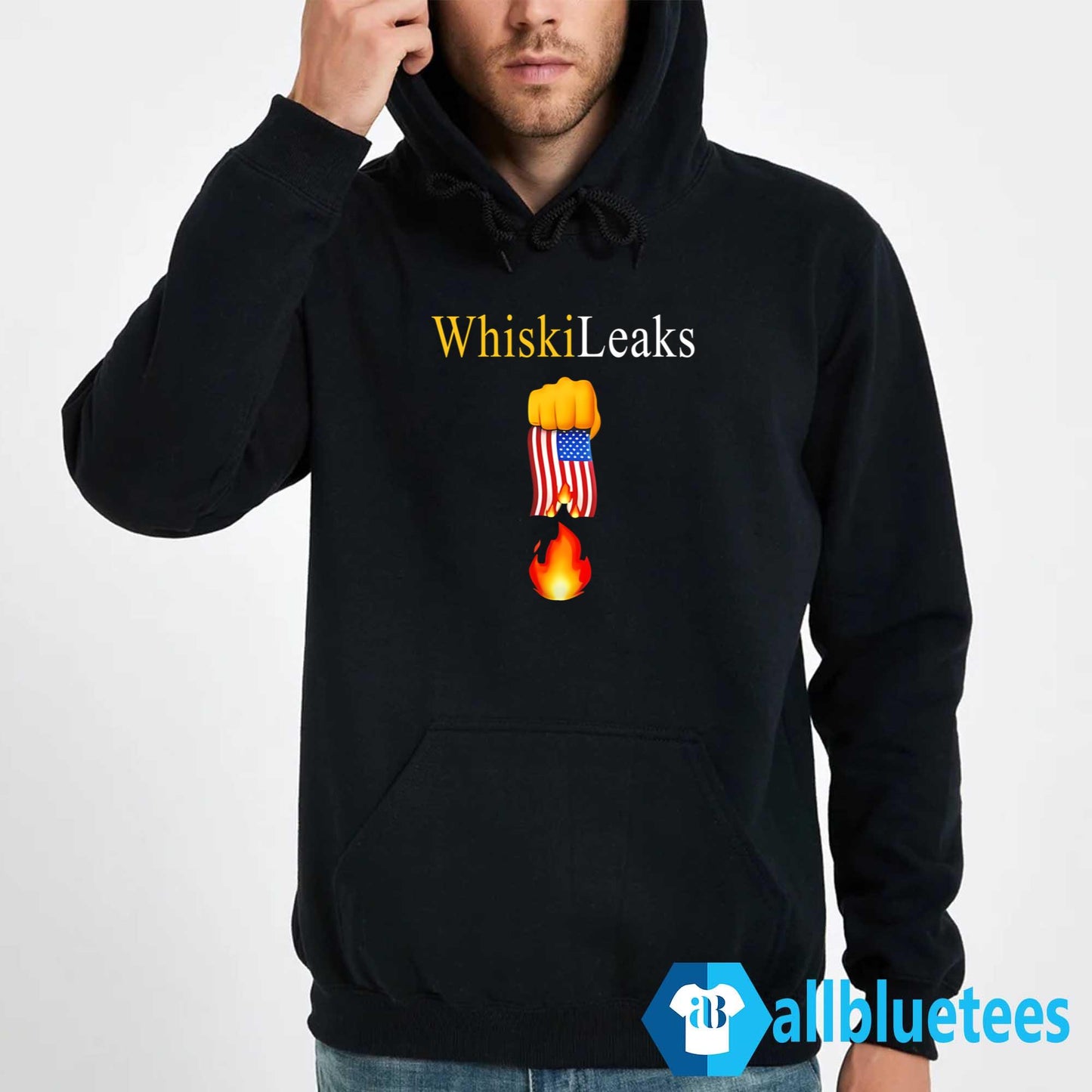 Whiskileaks Fist Flag Fire Shirt