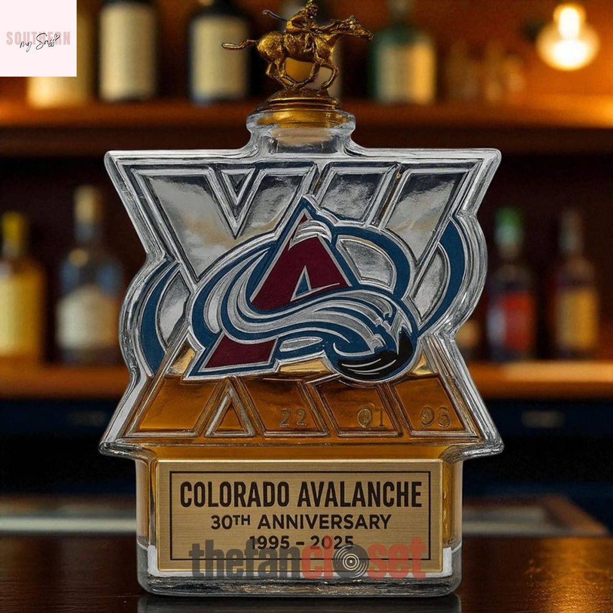 Colorado Avalanche 30th Anniversary Whisky Bottle