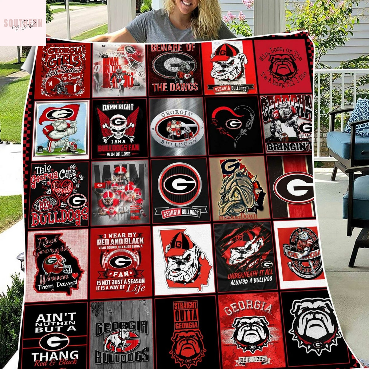 Georgia Bulldogs Beware Of The Dawgs Blanket