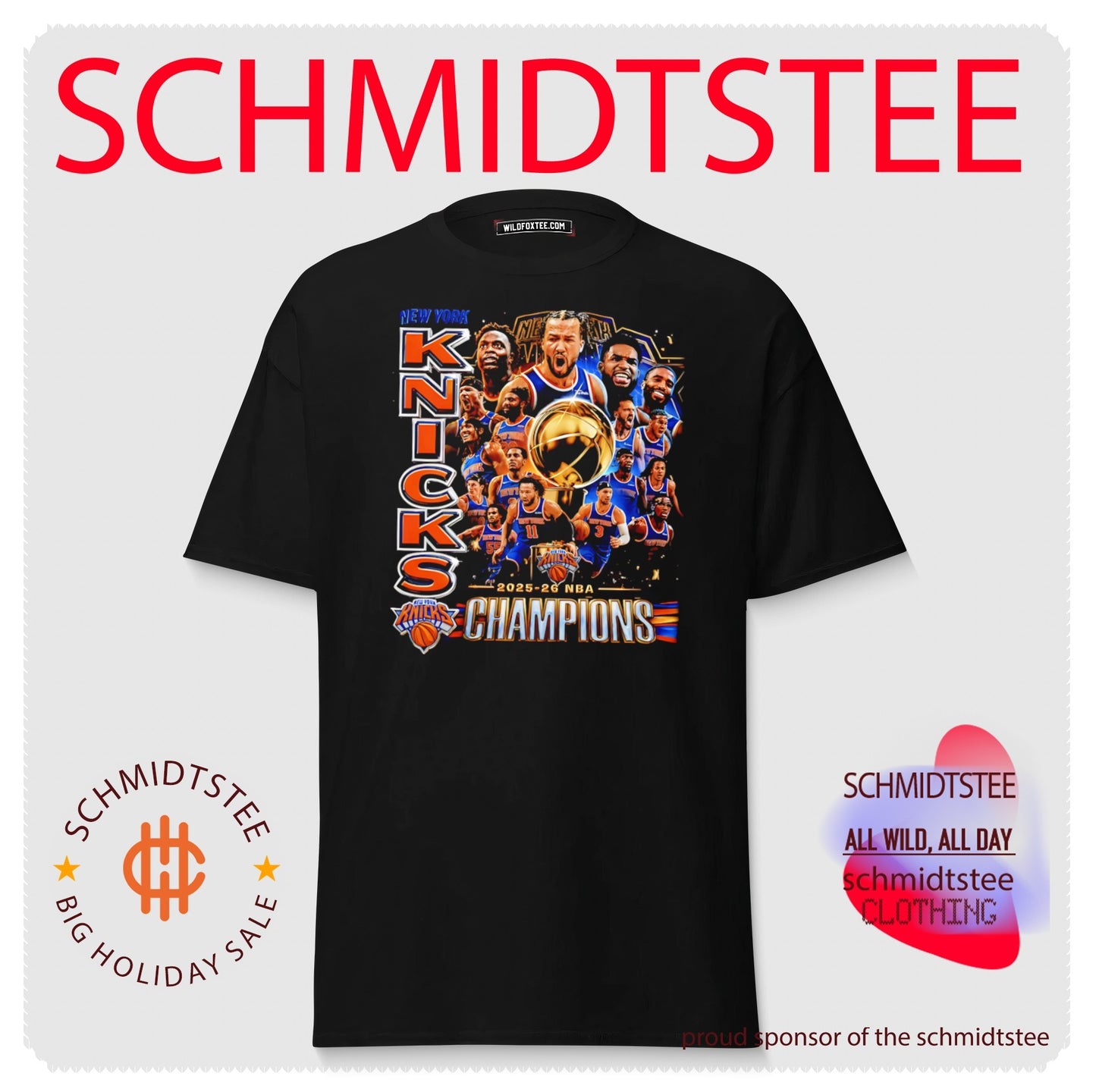 New York Knicks 2025-26 NBA champions team roster shirt