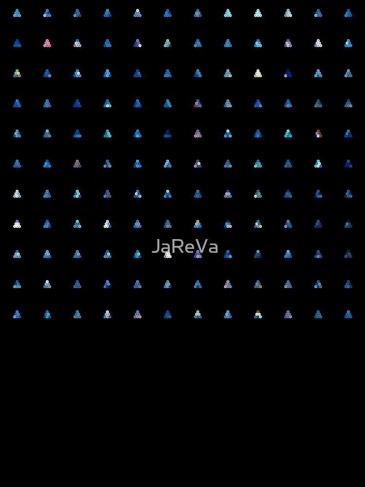 Printed image of blue sequins - pyramid shapes on gray background by JaReVa