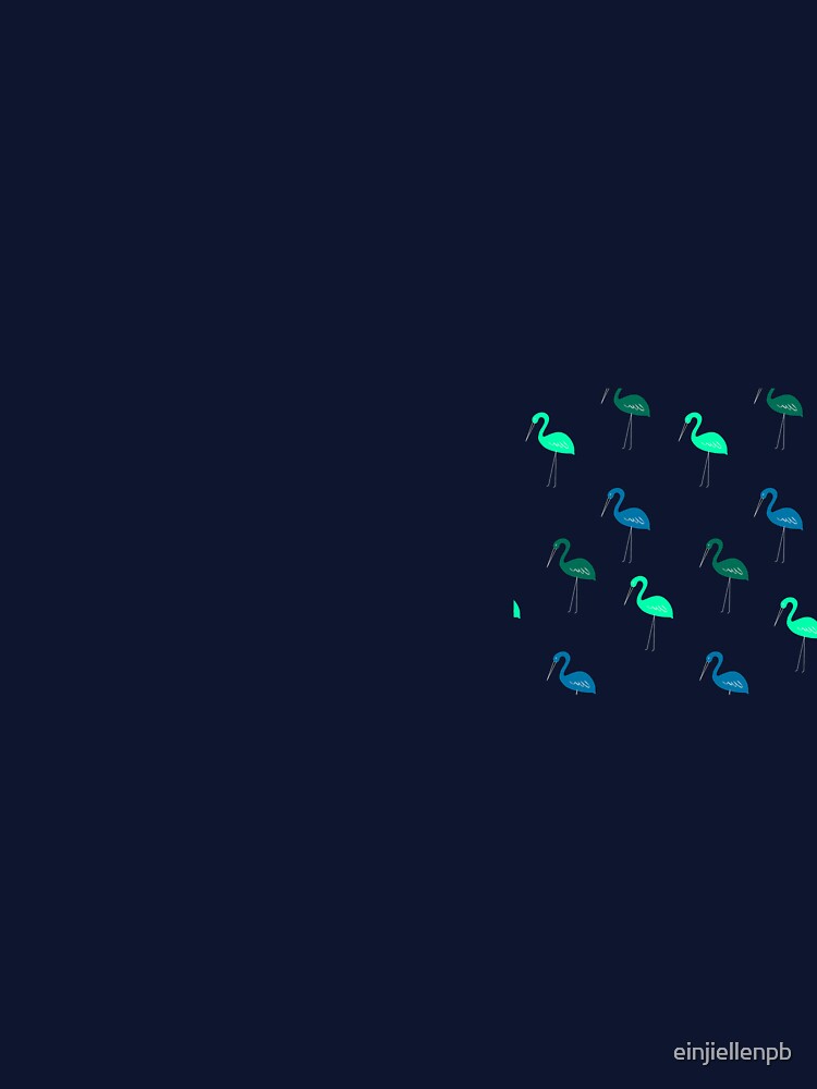 Blue and Green Flamingos by einjiellenpb