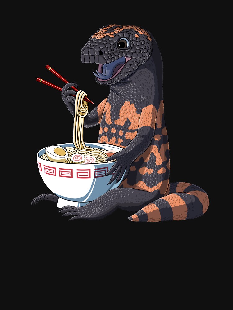 Funny Japanese Kawaii Ramen Gila Monster by alwe-designs