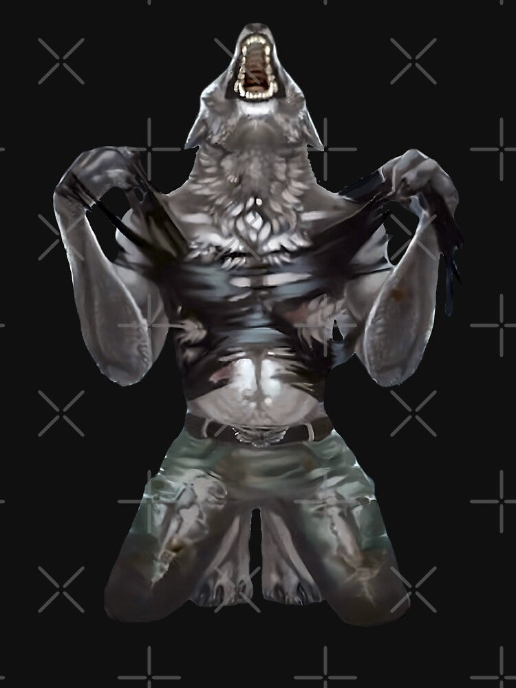 Wolf Ripping Off Shirt Meme Werewolf by fomodesigns