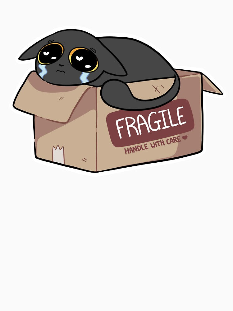 Fragile Handle with Care! (black cat) by sarakayy