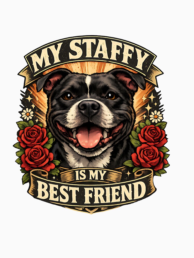 My Staffy Is My Best Friend - Staffordshire Bull Terrier Dog Lover Design by BestFriendTees