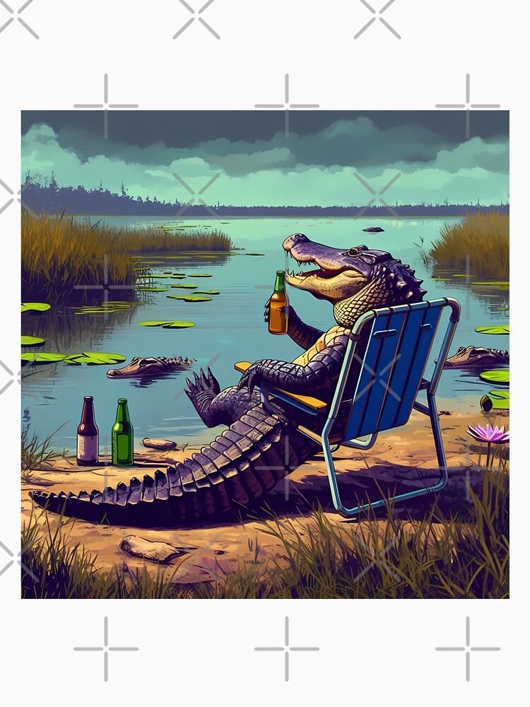 Alligator Drinking Beer By a Lake by MKD1
