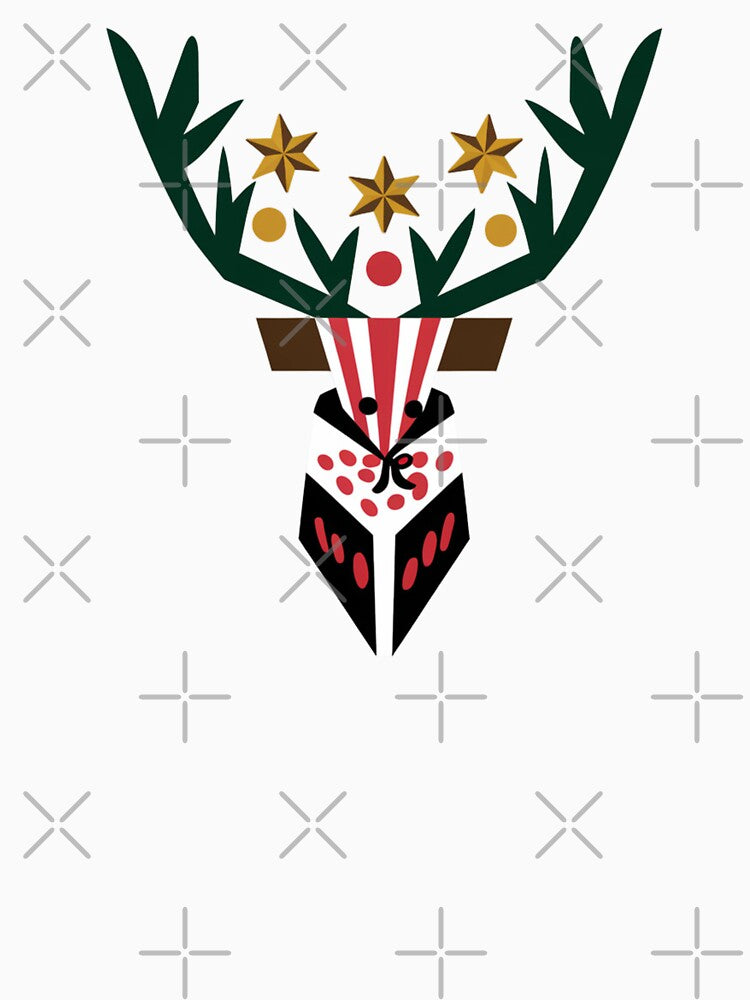 Modern Geometric Reindeer Minimalist Holiday Wildlife Design by gk-creations