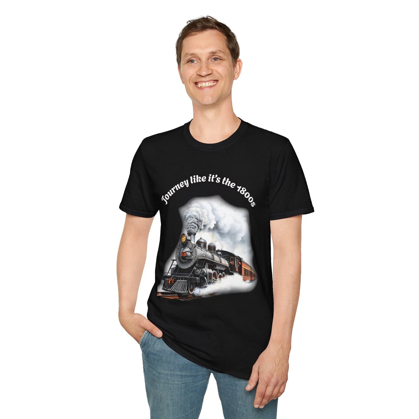 Journey like it’s the 1800s T-Shirt Unisex Train Art Locomotive Steam Engine