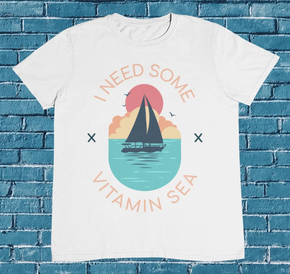 I Need Sun T shirt - I Need Vacation - Vitamin Sea Sun - %100 Premium Cotton