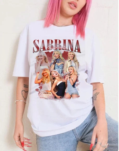 Sabrina Carpenter Oversized T-Shirt: Black Cotton Unisex Tee