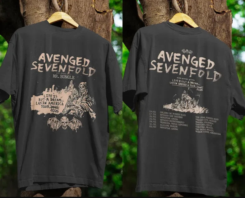 Avenged Sevenfold 2026 Tour T-Shirt – Vintage Heavy Metal Tee