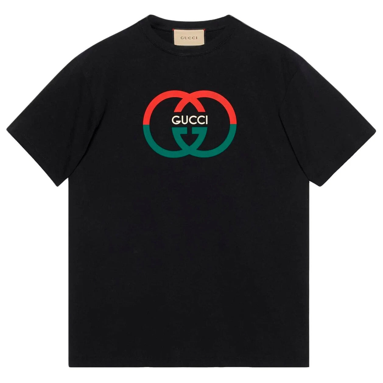 GUCCI Men's Logo Printed T-Shirt Cotton Black Color Size S