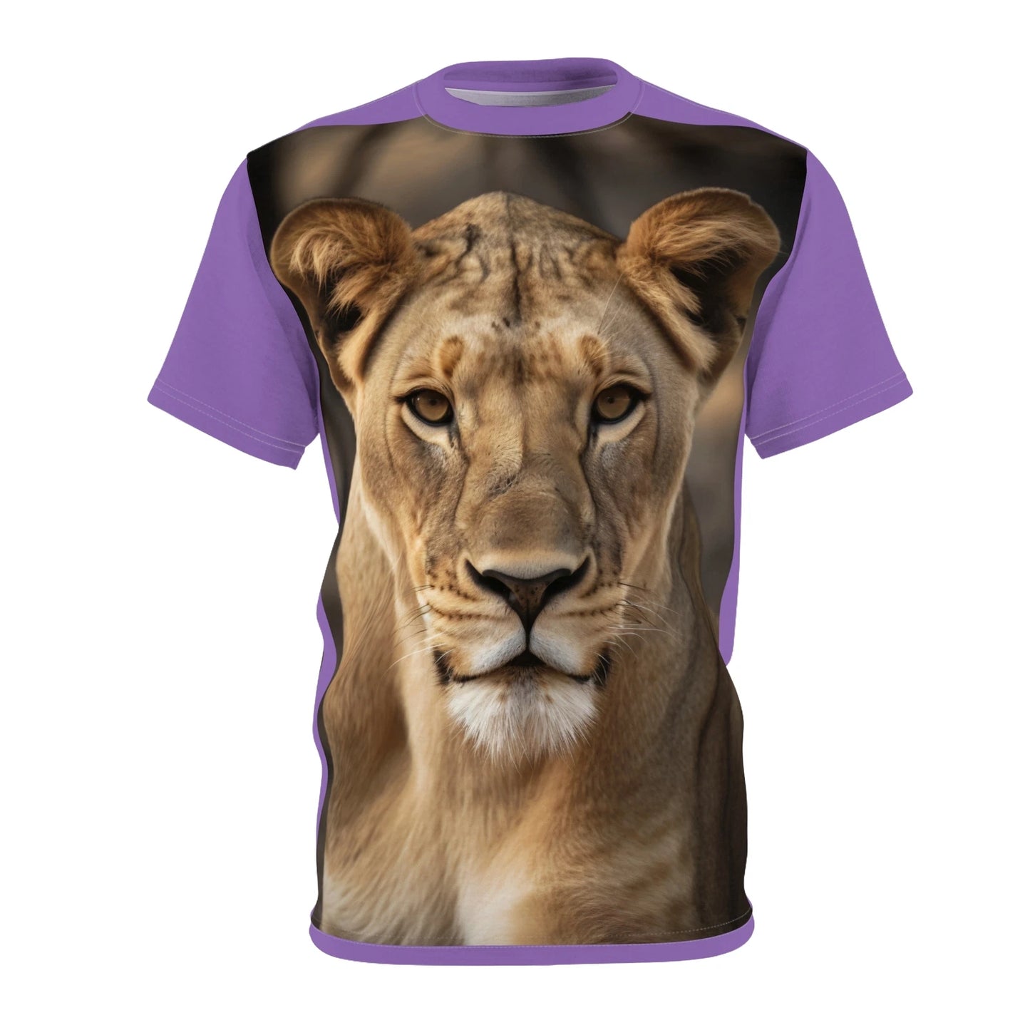 Lioness Edition Trendy Animal Print Shirt I Love Hunza | Purple Color