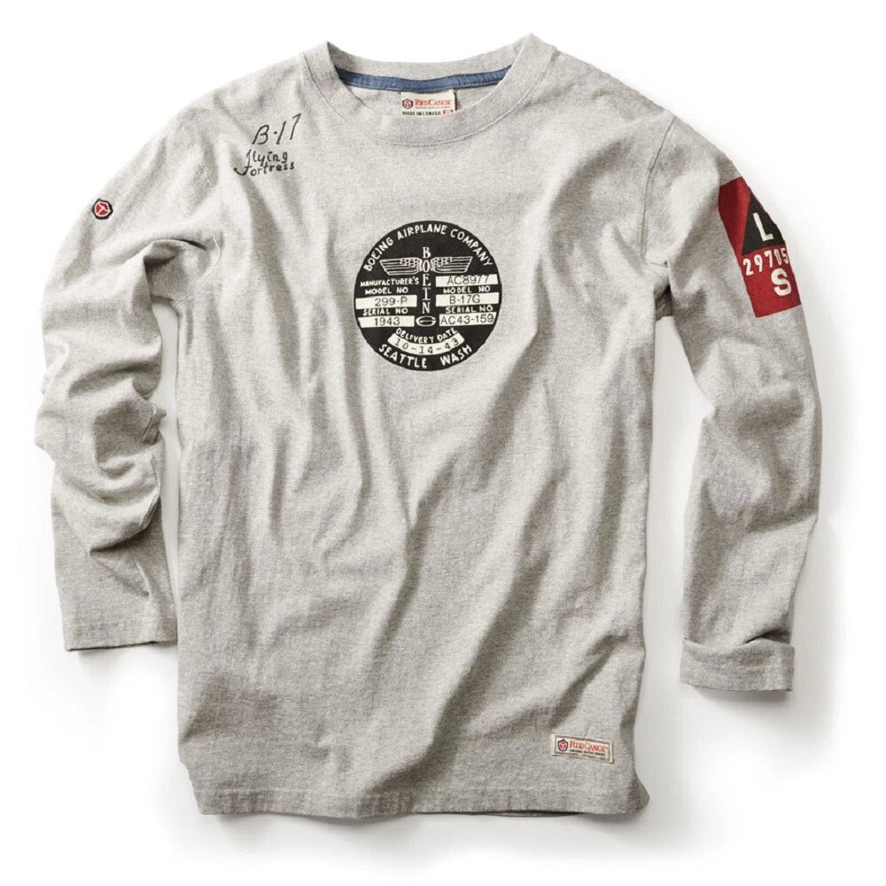 Red Canoe B-17 Long Sleeve T-Shirt - Gray