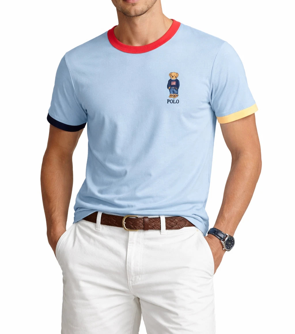 Polo Ralph Lauren Polo Bear T-Shirt Custom Fit Mens Blue Size- 2XL