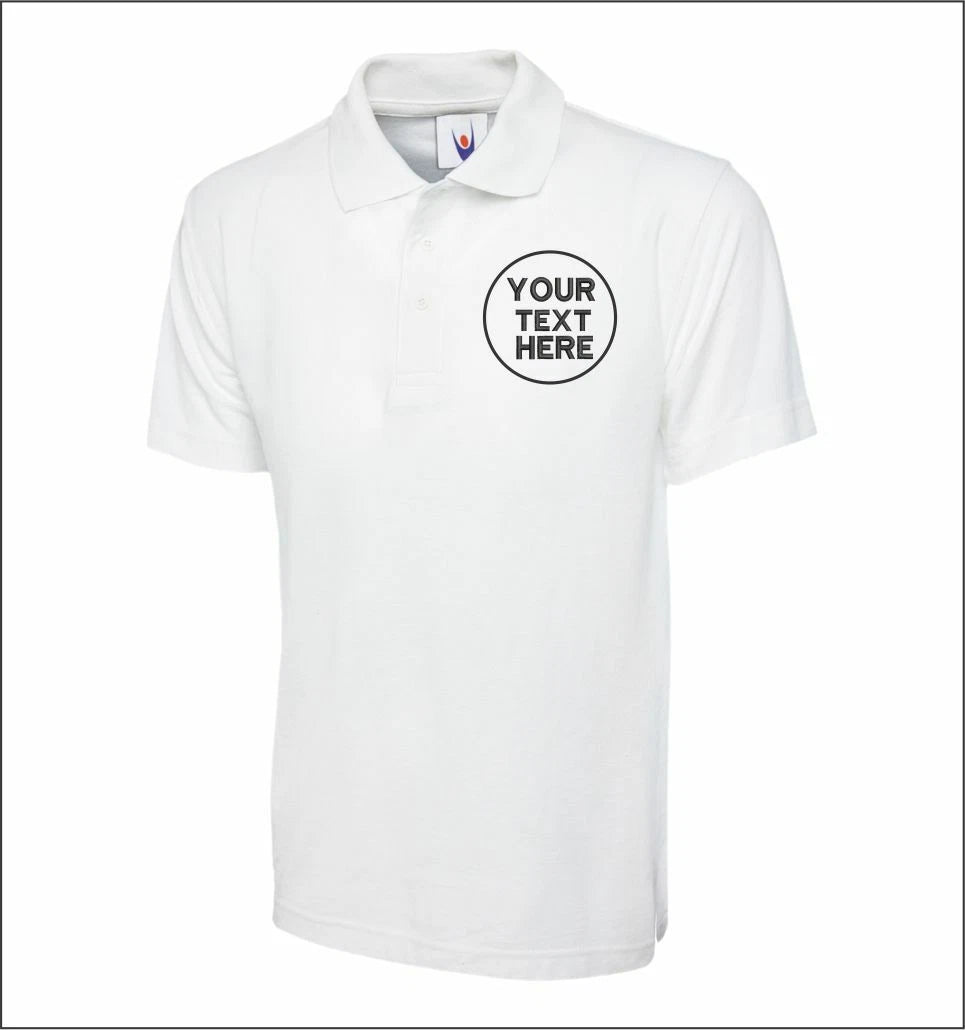 Personalised Work Wear Poloshirt Custom Embroidered Classic Polo Tee Shirt UC101