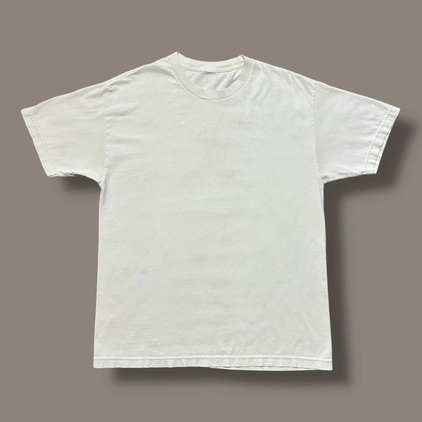 Vtg Plain White Tee Blank Shirt 90s y2k Short Sleeve Minimalist Aesthetic Large