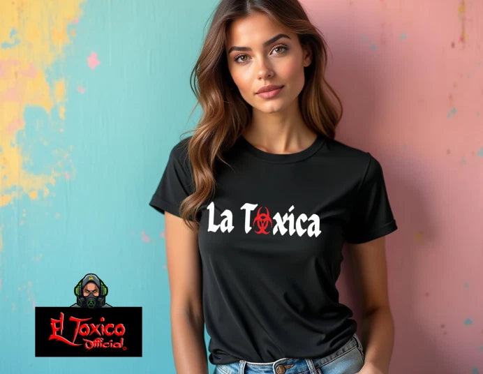 LA TOXICA Women's Black T-Shirt – Trendy Soft Cotton Tee Funny Graphic Shirt