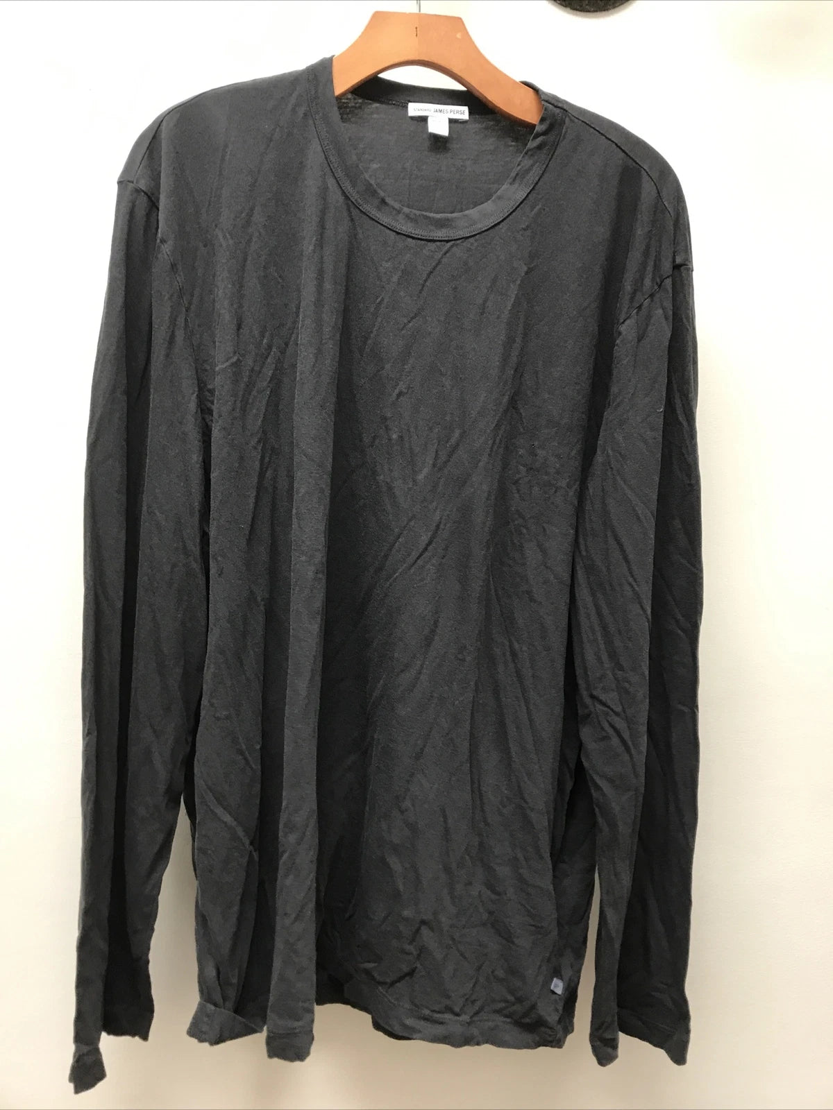 James Perse Men's Basic Classic Dark Gray L/S T-Shirt MLJ3351 NEW charckol