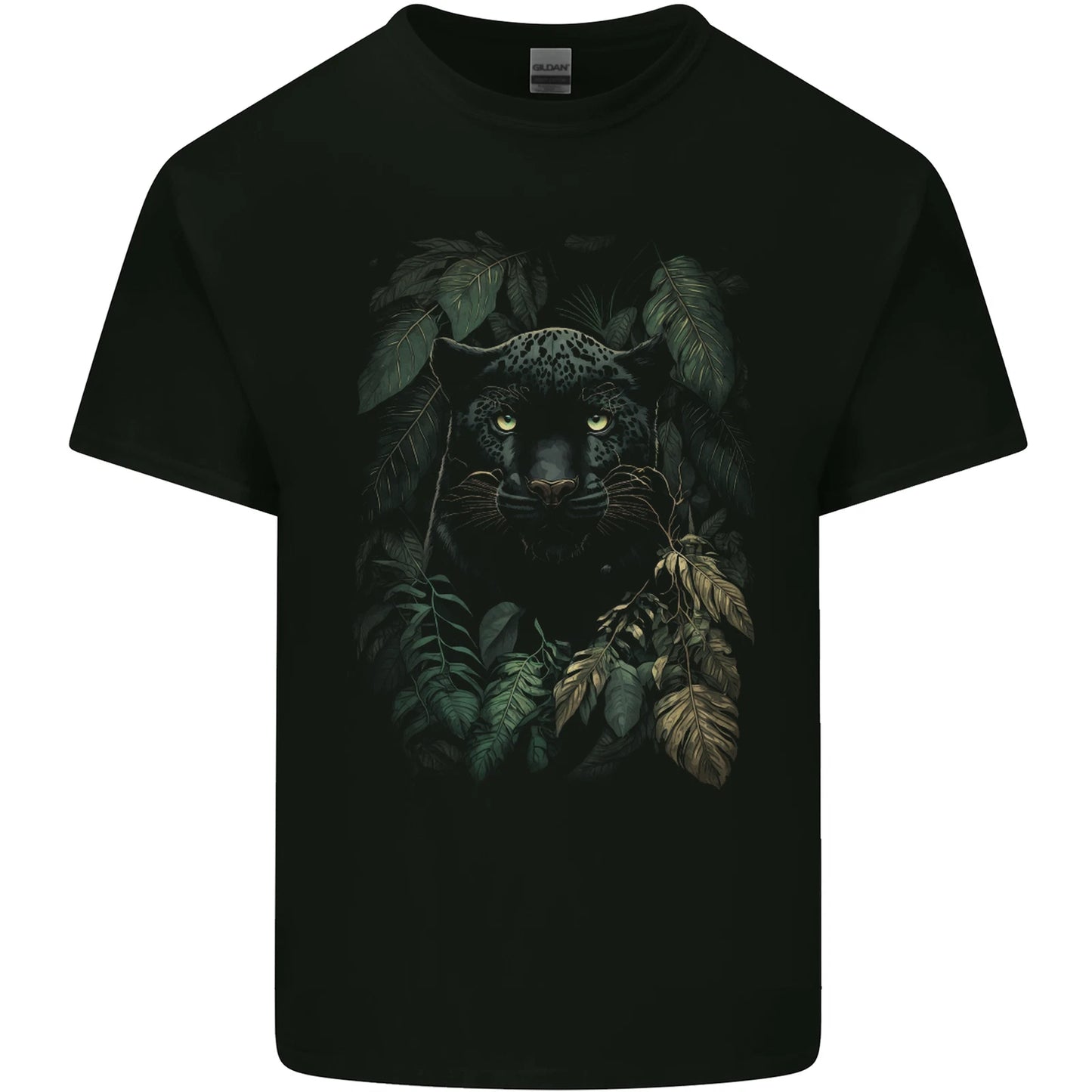 A Black Jaguar Wild Cat Mens Cotton T-Shirt Tee Top