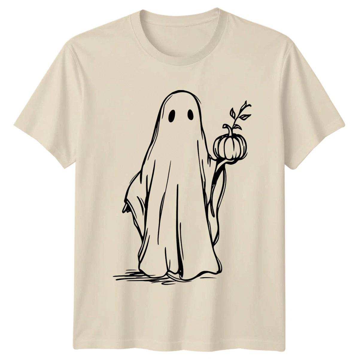 Ghost Holding Pumpkin T-Shirt Halloween Spooky Gift For Him And Her