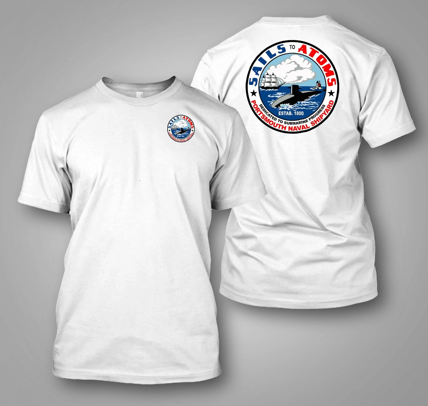 Portsmouth Naval Shipyard U.S. Navy Yard- Custom front and back tee