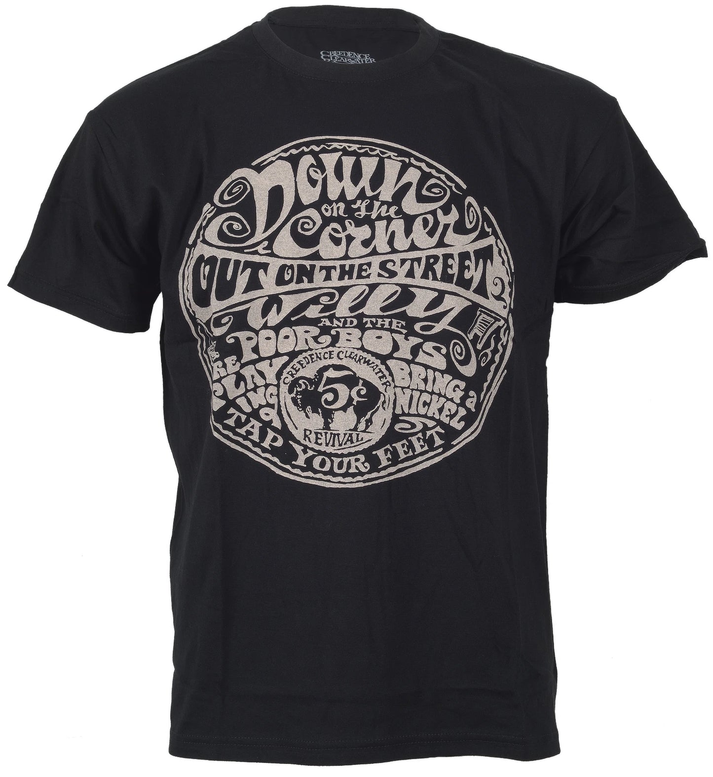 Official CCR T Shirt Creedence Clearwater Revival Down On the Corner Black New