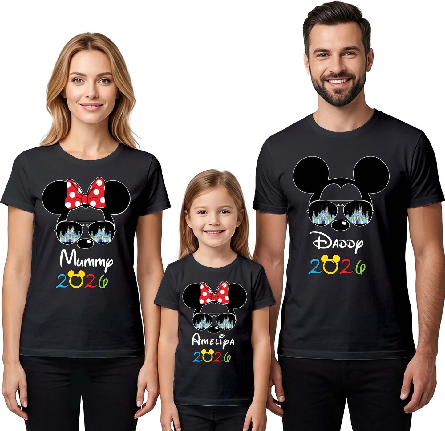 Disney Trip 2026 Family Matching T-Shirts Mickey Minnie Custom Vacation Tee 3204