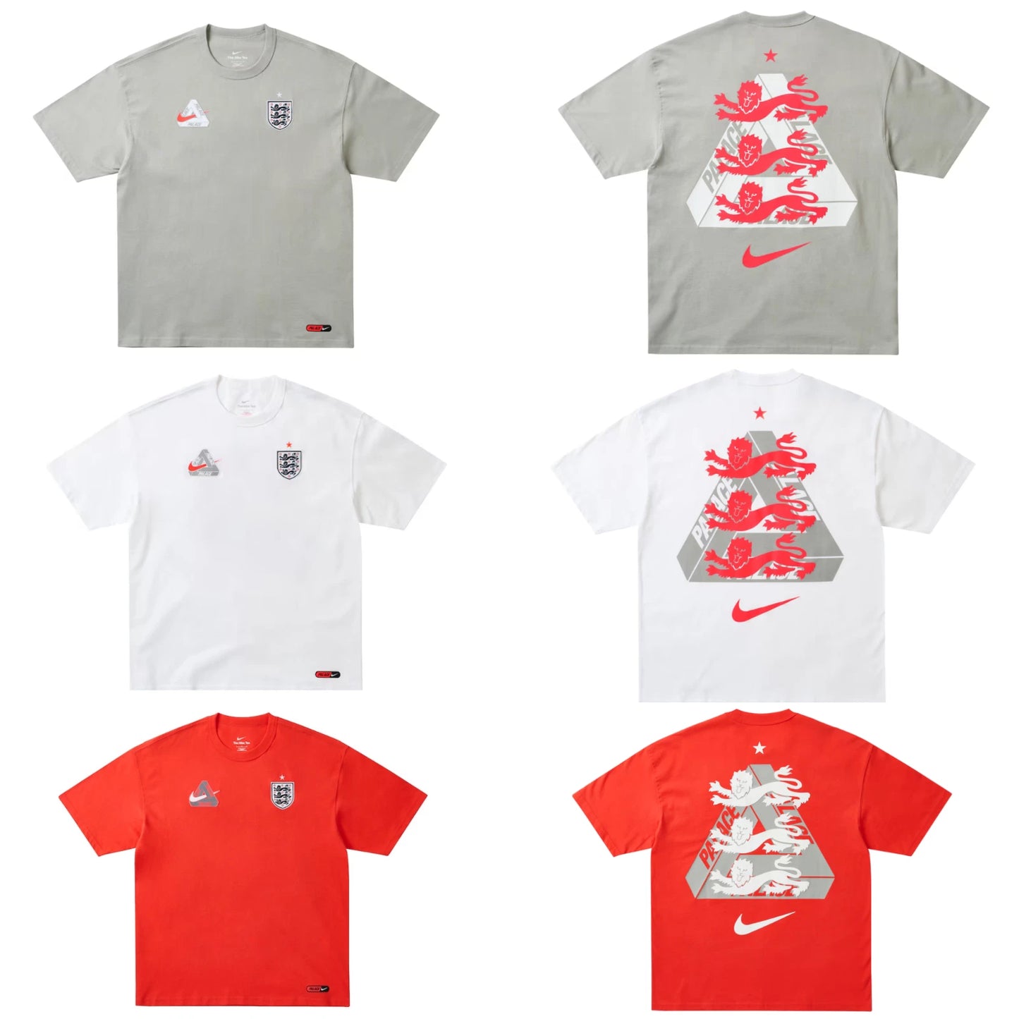 Palace Nike England Premium T-Shirt | White Grey Red | S M L XL | Fast Ship