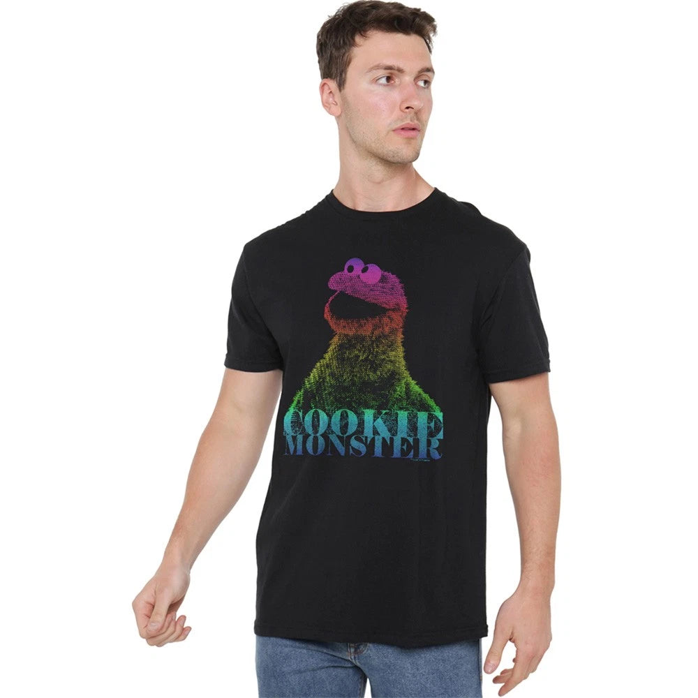 Sesame Street Cm Halftone T-Shirt S-5XL, Black